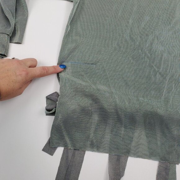 TOV Los Angeles Metallic Tie-Hem Top Size 38 NWT Shiny Iridescent Glam Grunge - Picture 15 of 15